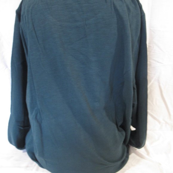 NEW WITH TAGS! Coldwater Creek Women's Top Blouse Green with White Trees - Picture 2 of 3